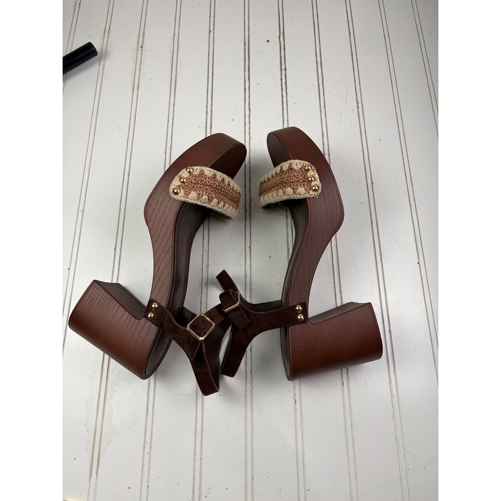 Madden Girl Vintage Y2K Boho Brown Woven Platform Sandals Women's Size 9.5 - Picture 6 of 10